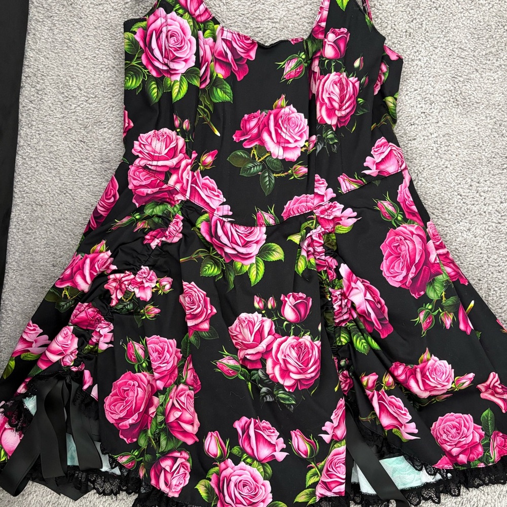 Sugar Thrillz Black & Pink Floral Mini Dress - Picture 5 of 15